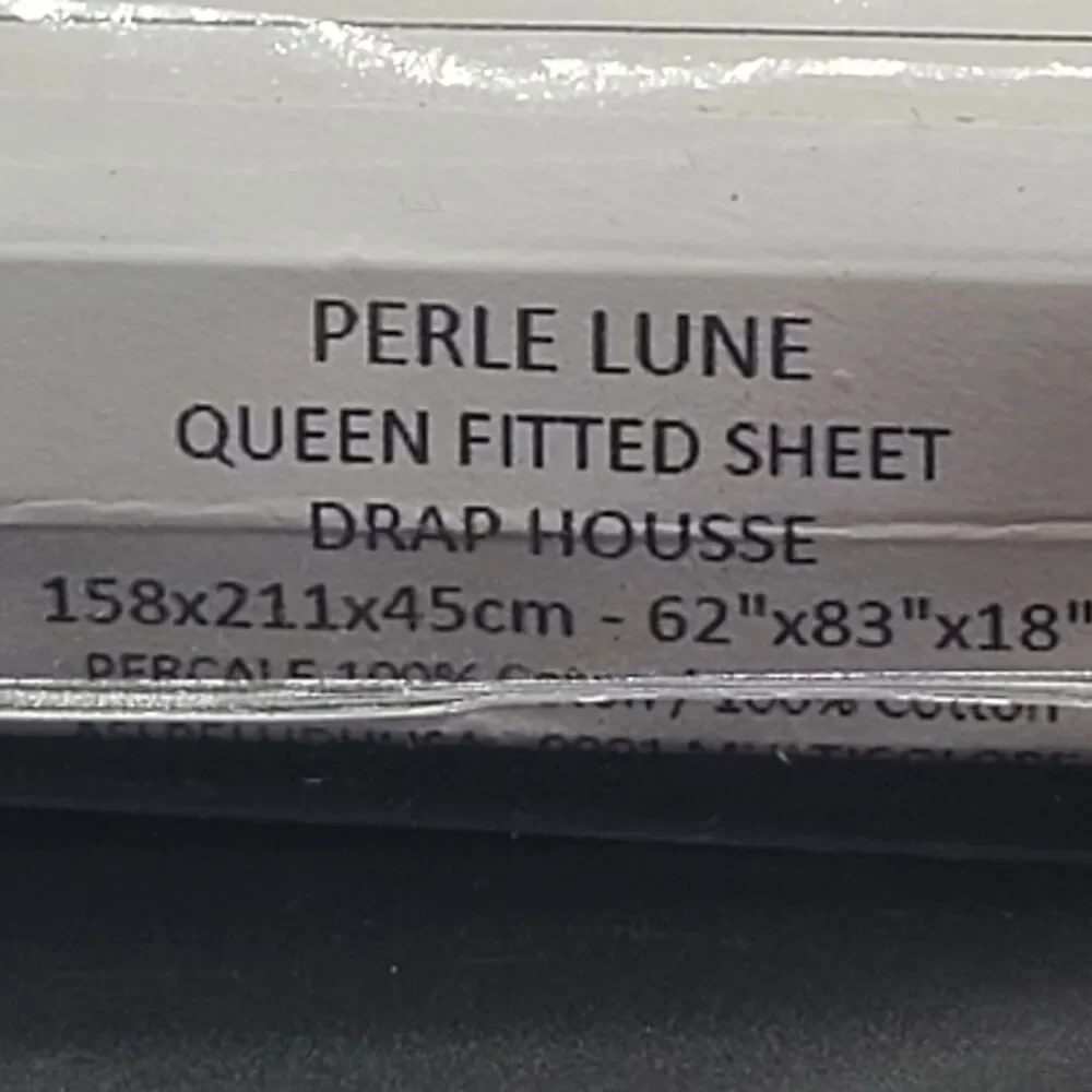 Anne De Solene Perle Lune Queen Fitted Sheet 100% Cotton Percale NEW $275
